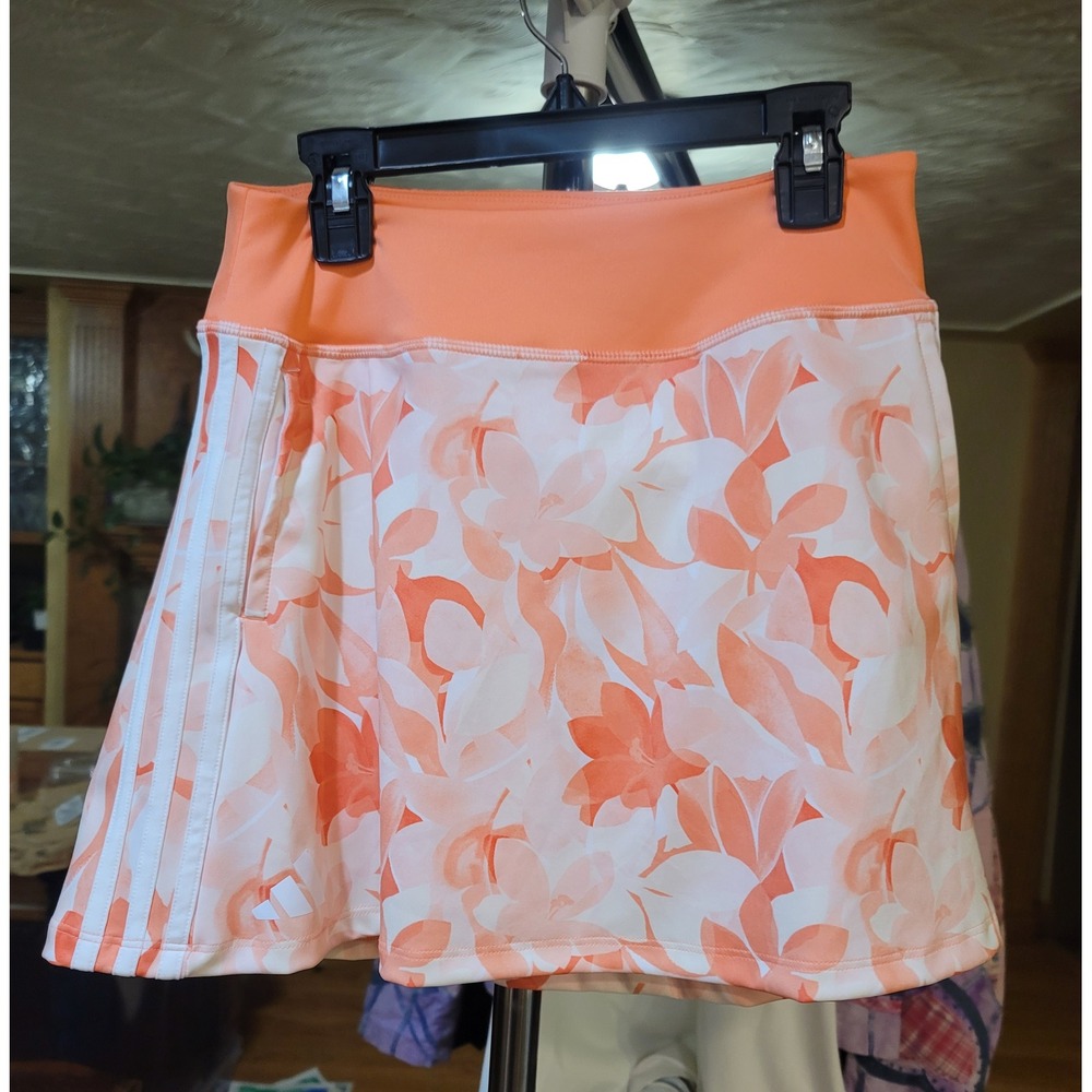 Adidas Floral Print Skort Golf‎ Tennis Skirt Ladies Activewear XS NWT Orange